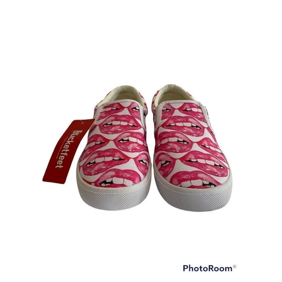 Bucket Feet Lip Service Print Slip On Shoes - Picture 2 of 9